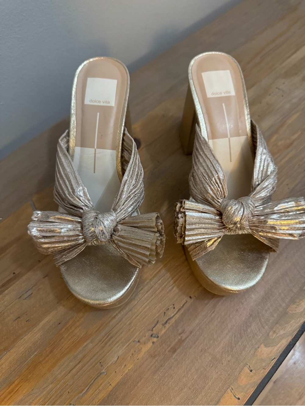 Dolce Vita BLARE Platform Mule in Platinum Satin